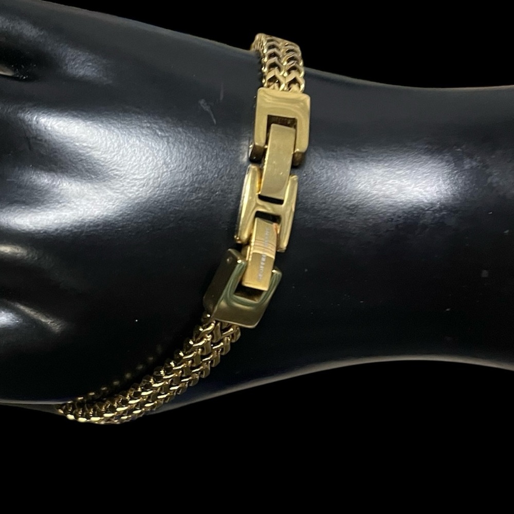 Geoffrey Beene Stainless Steel Double Franco Chain Bracelet - Picture 2 of 3
